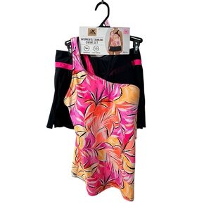 ZeroXposur Pink and Orange Tankini Swim Set